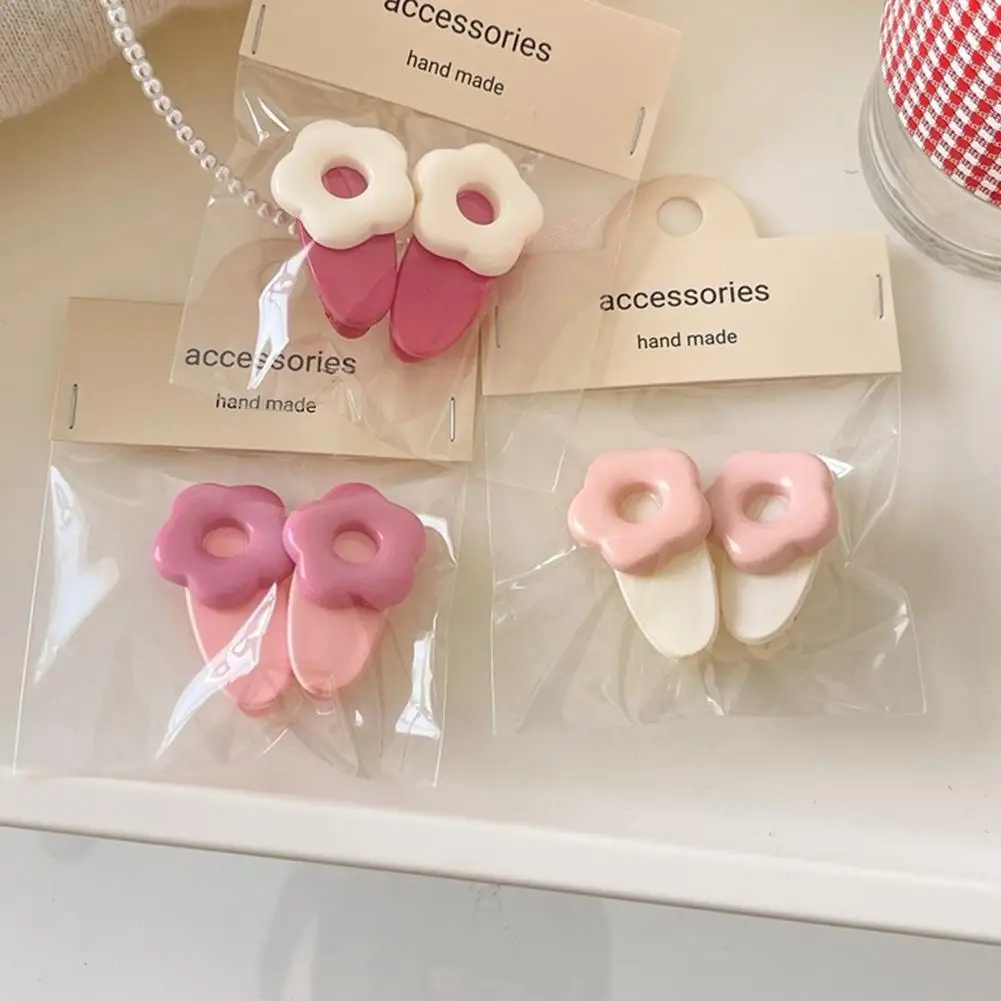

1PCS Cute Sweet Flower Shaped Hairpin Hair Clips For Girls Side Bang Hair Clip Headwear Summer Style Duckbill Hairpin Headd Z9A8