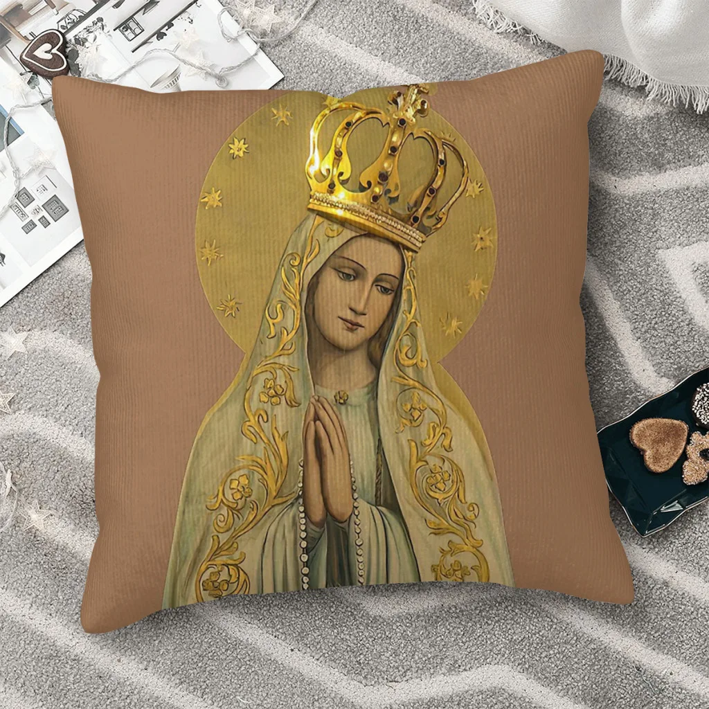 

Our Lady of Rosary Hug Pillowcase Jesus Christ Nativity Backpack Cojines Bedroom DIY Printed Car Coussin Covers Decorative