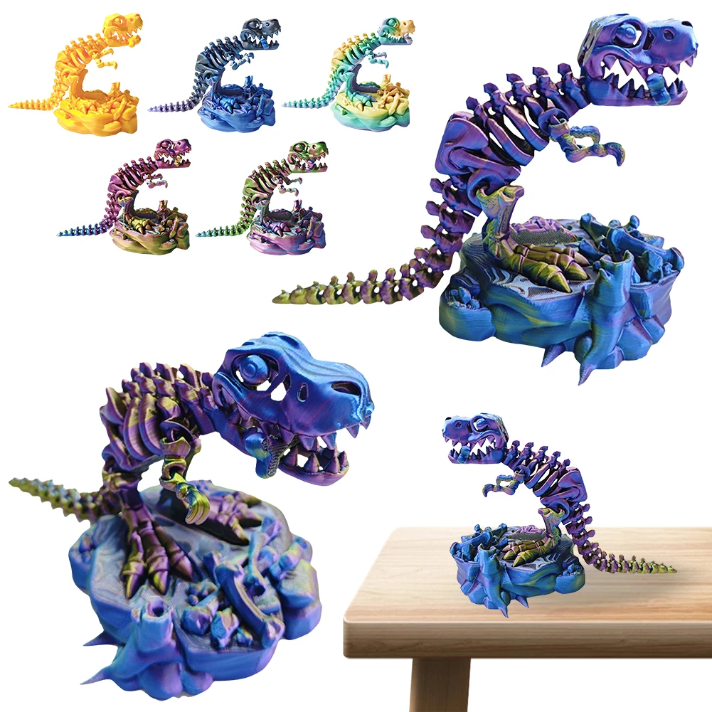 3d Печатная Модель Динозавра T-rex С Гибкими Шарнирами Современный Стиль Украшение