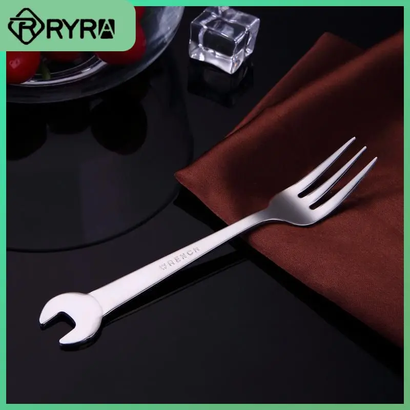 

Long Forks Inner Fruit Dessert Creative Wrench Spoon Picnic Camping Tableware Tea Spoon Kitchen Tools Accessories Wrench Fork