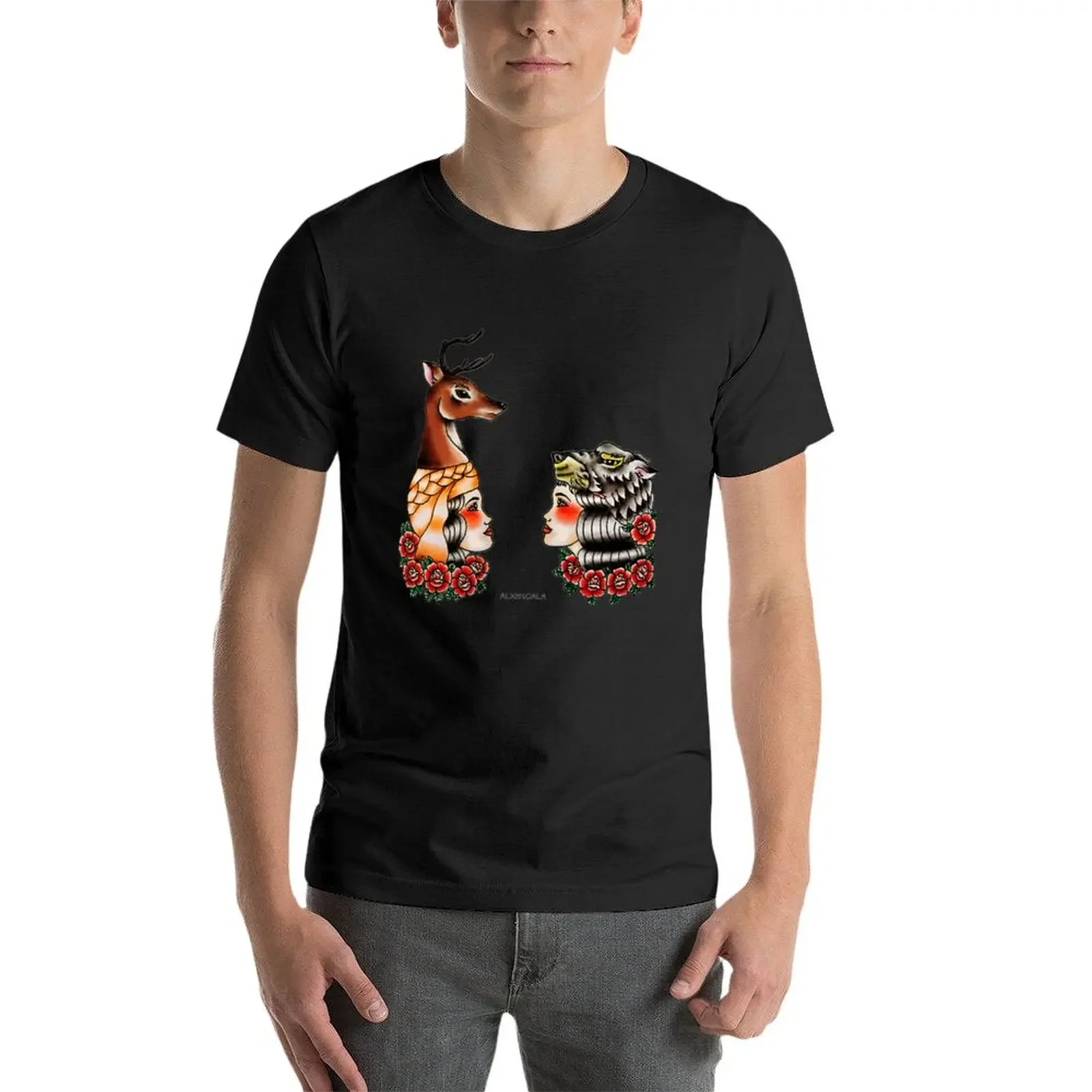 Yaqui Lady's Heads T-Shirt Luxury man blue lock workout shirts for men