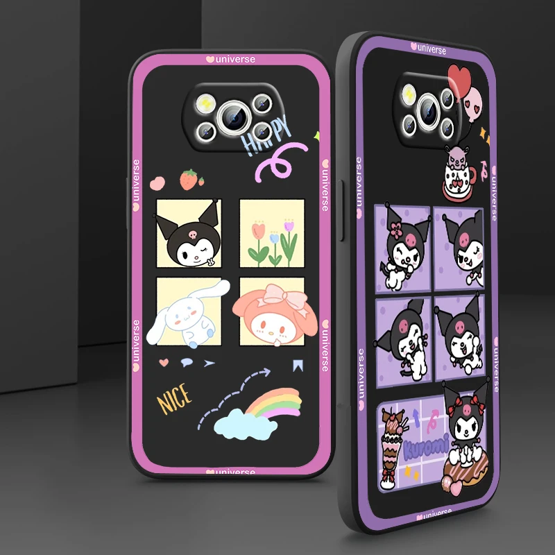 

Liquid Rope Cover Kulomi Sanrio Anime Cute Phone Case For Xiaomi Mi Poco X4 X3 C40 C3 M4 M3 F4 F3 GT Pro NFC 5G Soft Funda