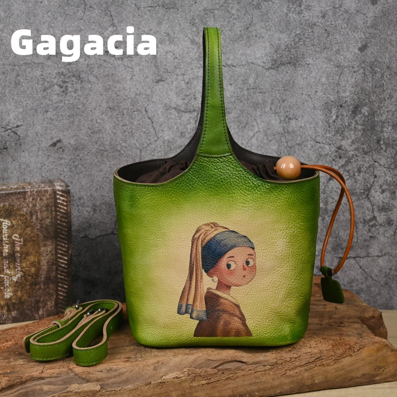 GAGACIA новая женская сумка через плечо в стиле ретро из натуральной кожи винтажная
