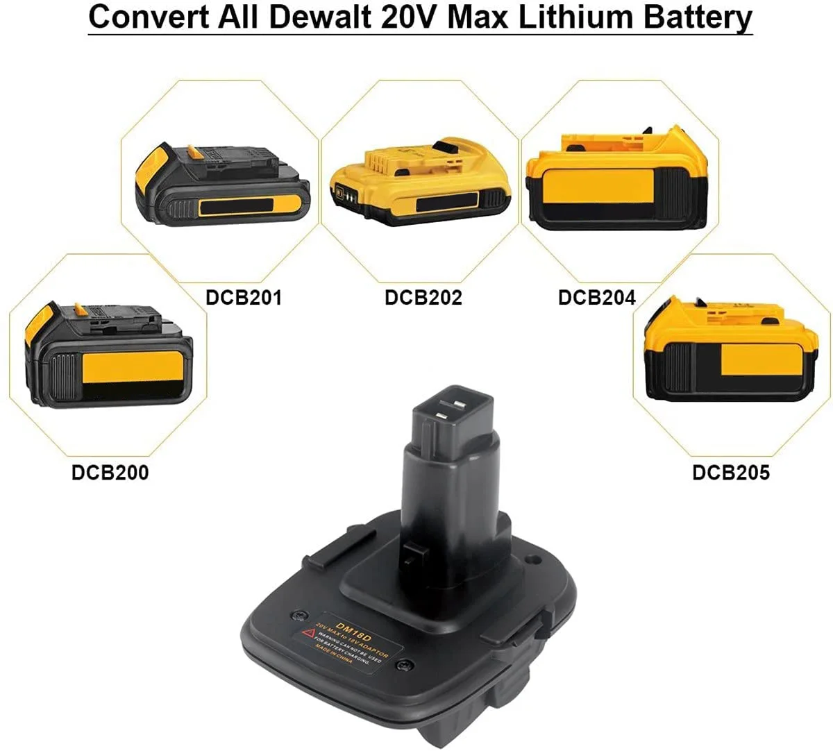 Адаптер преобразователя батареи DM18D для инструментов DeWalt, преобразователь литий-ионной батареи 20 в для аккумуляторов DeWalt на 18 в, никель-металлогидридный аккумулятор DC9096