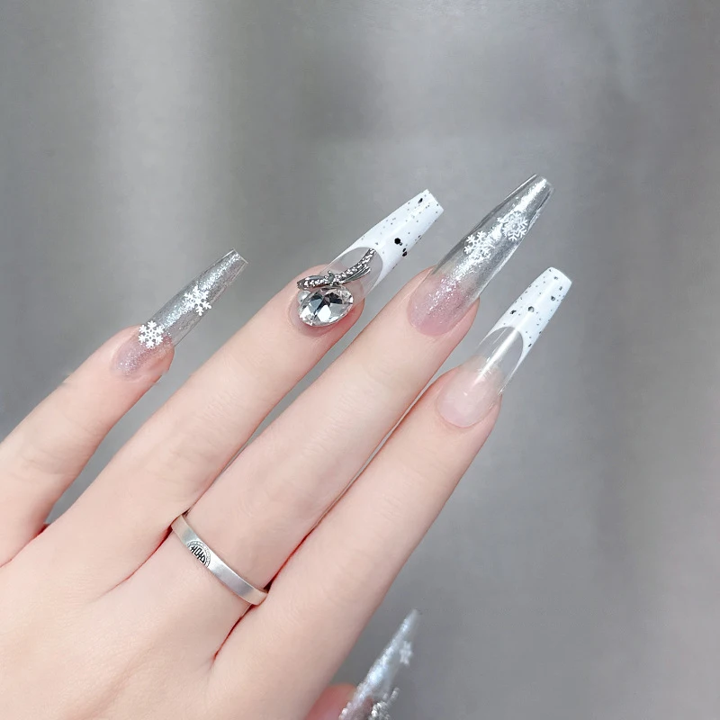 50 шт./кор. 3D рождественские снежинки металлические блестки для ногтей смешанный