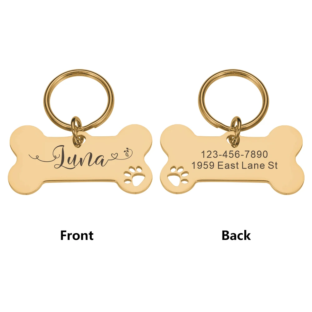 

Personalized Pet ID Tags Dog Cat Tag Custom Name Number Dog ID Collar for Puppy Kitten Pet Accessories