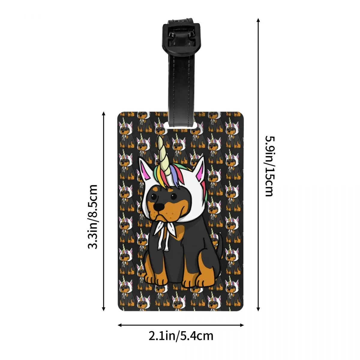 Багажная бирка с единорогом ротвейлера на заказ именной карточкой Metzgerhund для