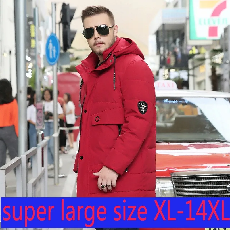 

Пуховик мужской, длинный, на белом утином пуху, размера плюс, XL-11XL12XL, 13XL, 14XL