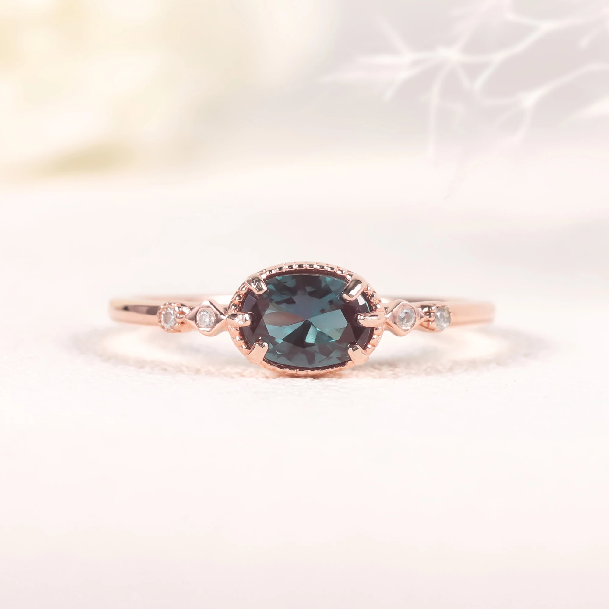 

Винтажное Александритовое обручальное кольцо GEM'S с камнем по месяцу рождения балерины, уникальное свадебное предложение, кольцо в искусственном серебре