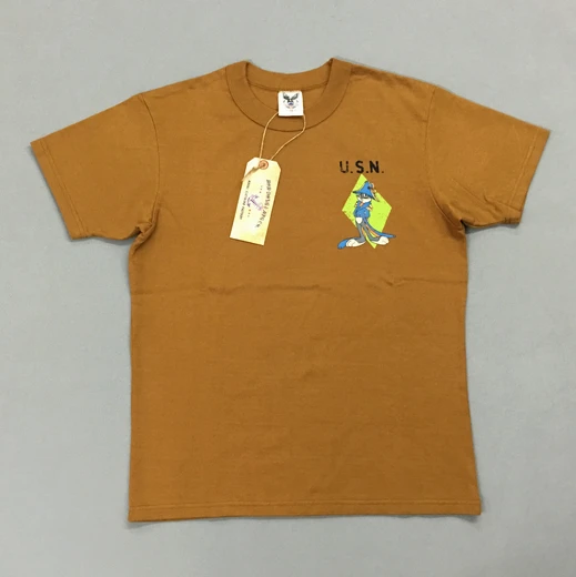 

BOB DONG Bugs Bunny USS American Aircraft Carrier Cotton Padded Men's Short-sleeved T-shirt