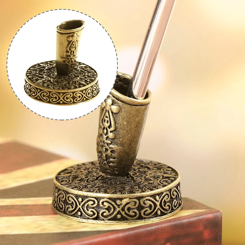 

2Pcs Stand Decorative Pen Stand Delicate Pen Stand Retro Pen Holder Quill-pen Holder for Home Office Decor Desktop