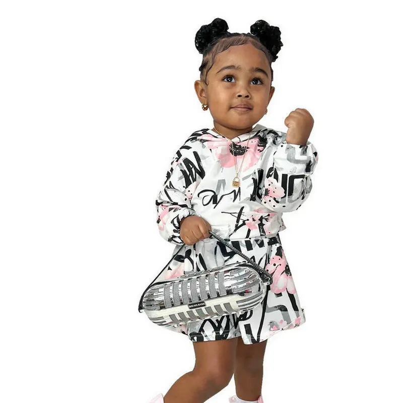

Baby Girl Clothes Sportswear Long Sleeve Hoodies+Shorts Pants 2pcs/set Toddler Kids Girl Autumn Clothing Suits Children's Casual