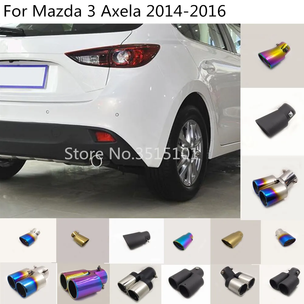 

Автомобильный защитный чехол из нержавеющей стали, глушитель для выпускного отверстия трубы, специальный выхлопной наконечник, 1 шт. для Mazda 3 Axela 2014 2015 2016