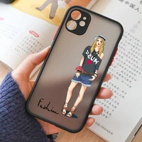 fashion woman laday man phone case cover for iphone x xs max xr 13 12 11 pro max mini se2020 6s 7 8 plus matte hard shell fundas