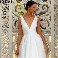 boho white wedding dresses 2022 beach boho tulle princess bridal dress sleeveless a line double v neck plus size wedding gowns