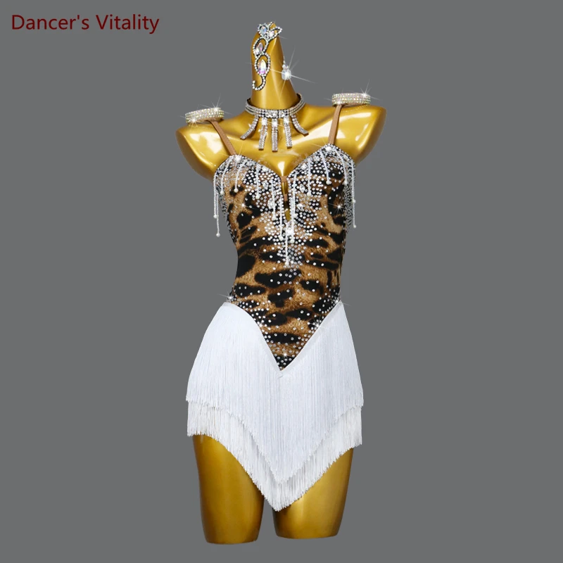 

Latin Dance Dress for Women Customzied Adult Children Latin Performance Costume Girl's Tango Rumba Chacha Stage Wear Dresses