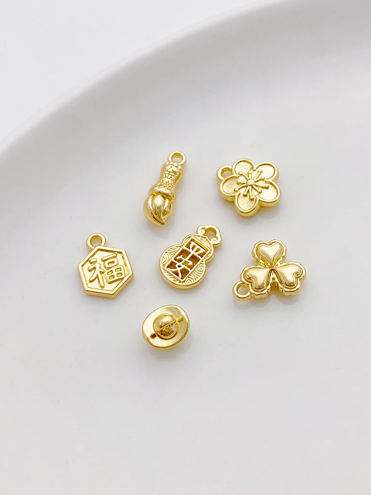 4K позолоченный цветной кулон в виде тыквы Ru с цветком небольшой ручной работы