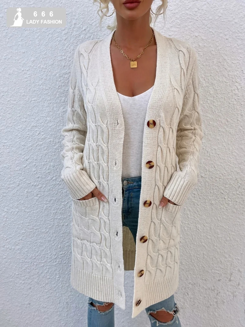 

Женский длинный белый кардиган, вязаный крючком свитер с длинным рукавом, сезон осень-зима 2023, вязаное пальто, укороченный топ, пуловеры