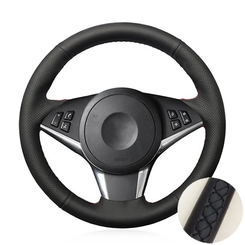 

Автомобильный чехол на руль для BMW E60 E61 530d 545i 550i E63 E64 630i 645Ci 650i, сшитый вручную кожа из микрофибры для инт...