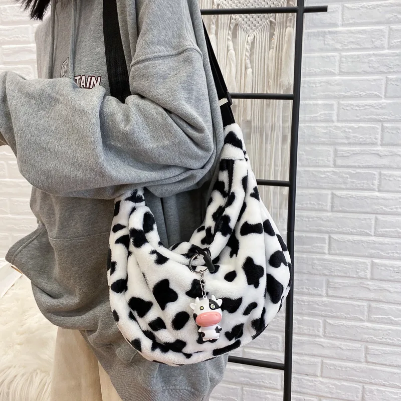 

Cow Pattern Elegant Design Women Tote Handbags Casual Large Capacity Ladies Shoulder Bag Simple Fashion Female Messenger Bags