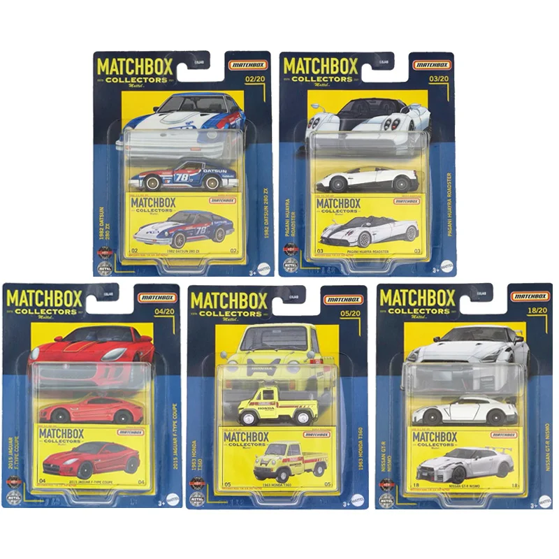 2022 Matchbox Collector's Series #02 03 04 05 18 Nissan GT-R Nismo Pagani Huayra Datsun Honda T360 Jaguar F-Type 1:64 Car Toy
