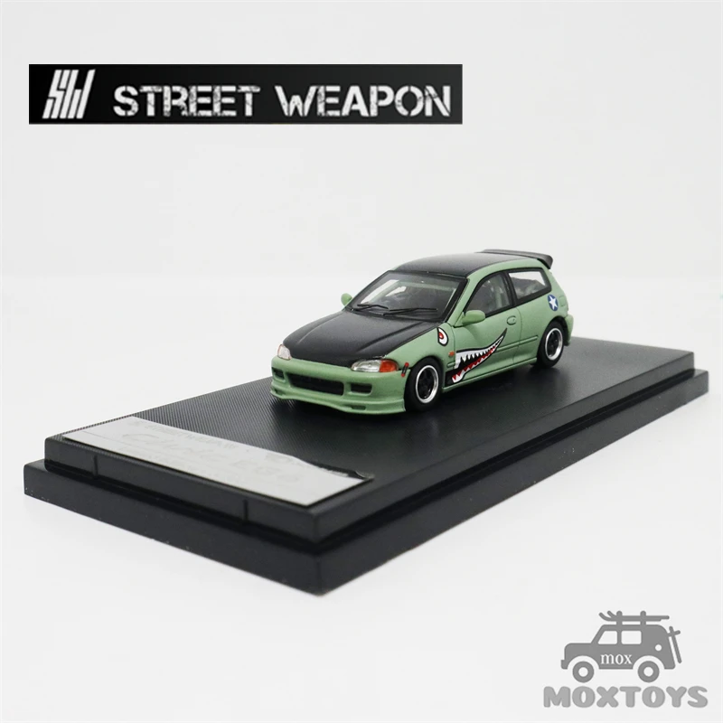 

Street Weapon 1:64 Alloy Model Car Honda Civic EG6 Matte Green Collection Ornament Gift