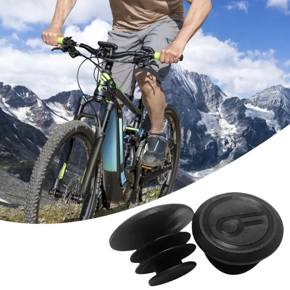 

ENLEE 2pcs Bicycle Handlebar Plugs Cap Covers Classic Delicate Bicycle Handlebar End Plug Plastic Mountain Road Bike Grips
