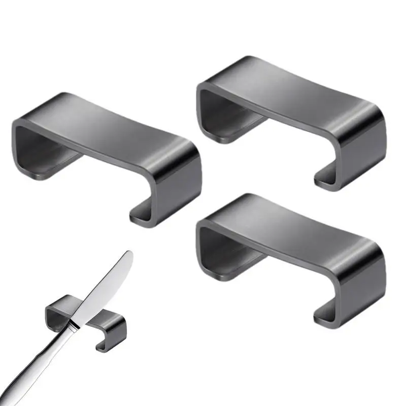 

3pcs Rest Holder For Chopsticks Stainless Steel Utensil Holder Chopsticks Rest Dinner Server Accessory For Restaurant Decorative