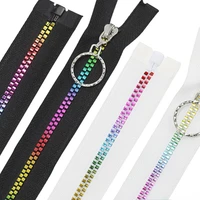5 pcs 16 32 inch 5 resin zippers open end colorful zip teeth auto lock zippers for diy crafts bags sewing tailoring garment