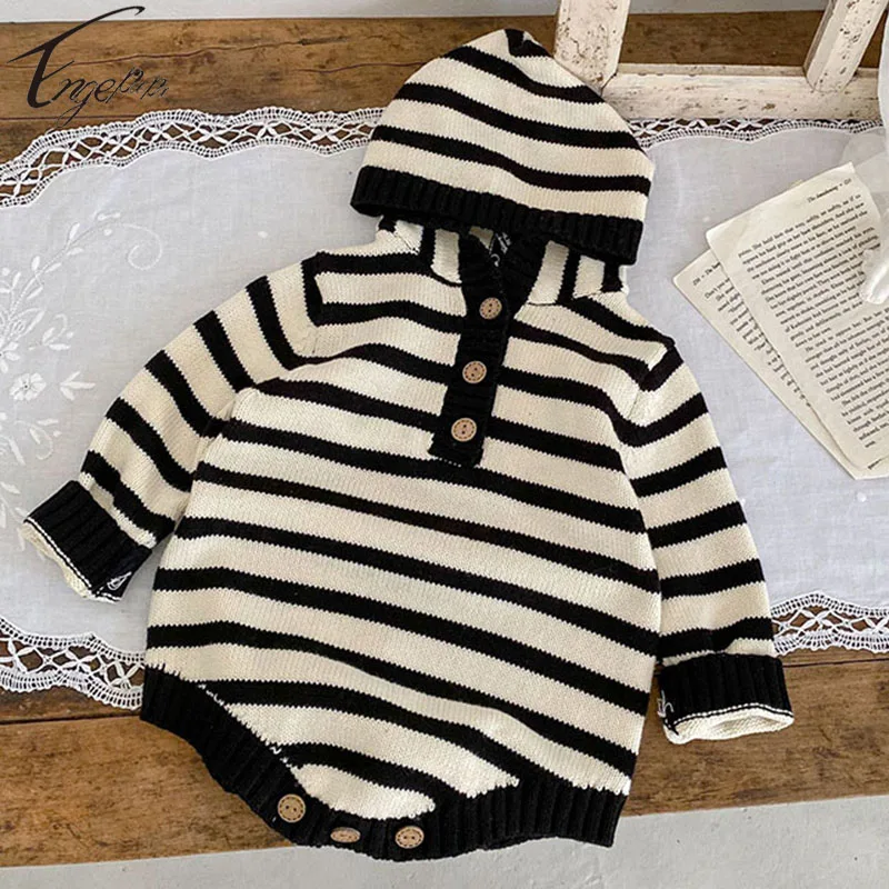 

Комбинезон унисекс в полоску, с длинным рукавом, на весну/осень