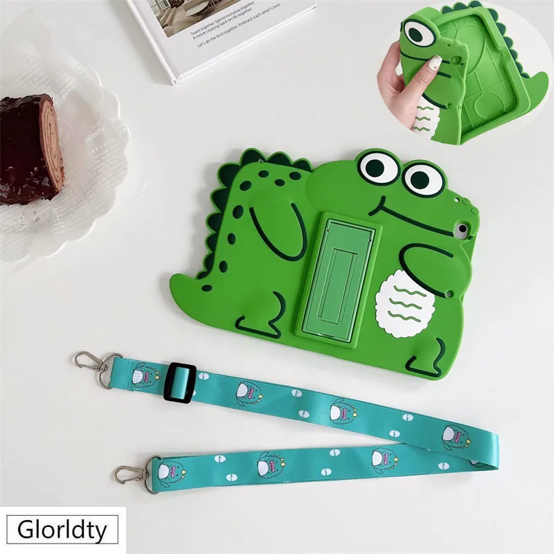 

For Huawei Matepad 10.4 T10 T10S T5 10.Silicone Case with Strap Mediapad M5 Lite 10 M6 10.8 Matepad Pro 10.8 Cartoon Kids Case