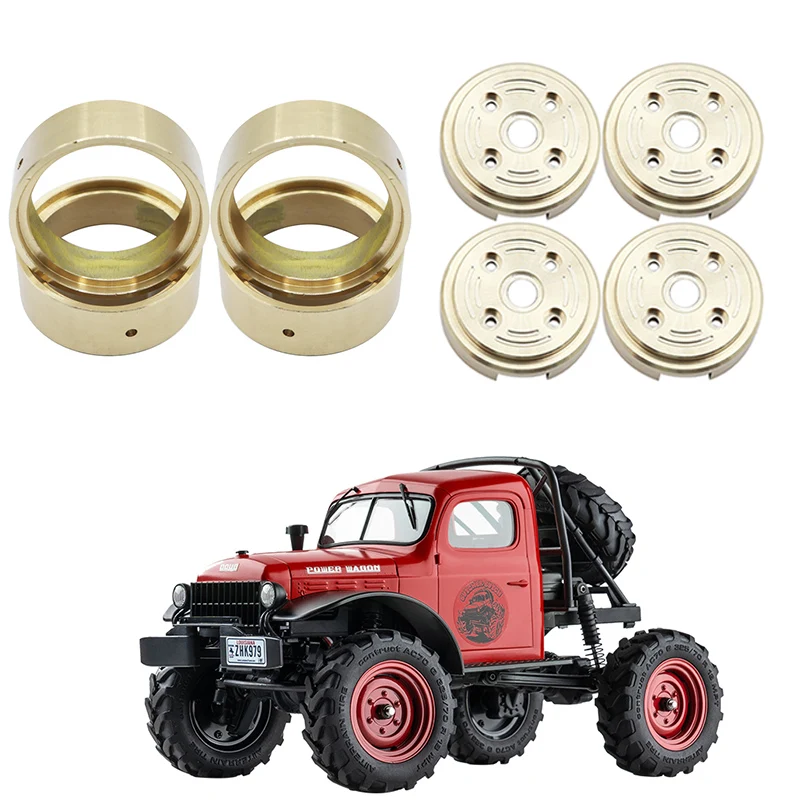 

2/4PCS Heavy Brass Axle Counterweight Wheel Hub Lnner Ring for FMS 1/24 POWER WAGON FCX24 RC Crawler Model Buggy Car Parts