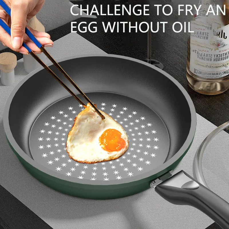 

Сковорода кухонная чугунная антипригарная, с крышкой, без масляных Дымов