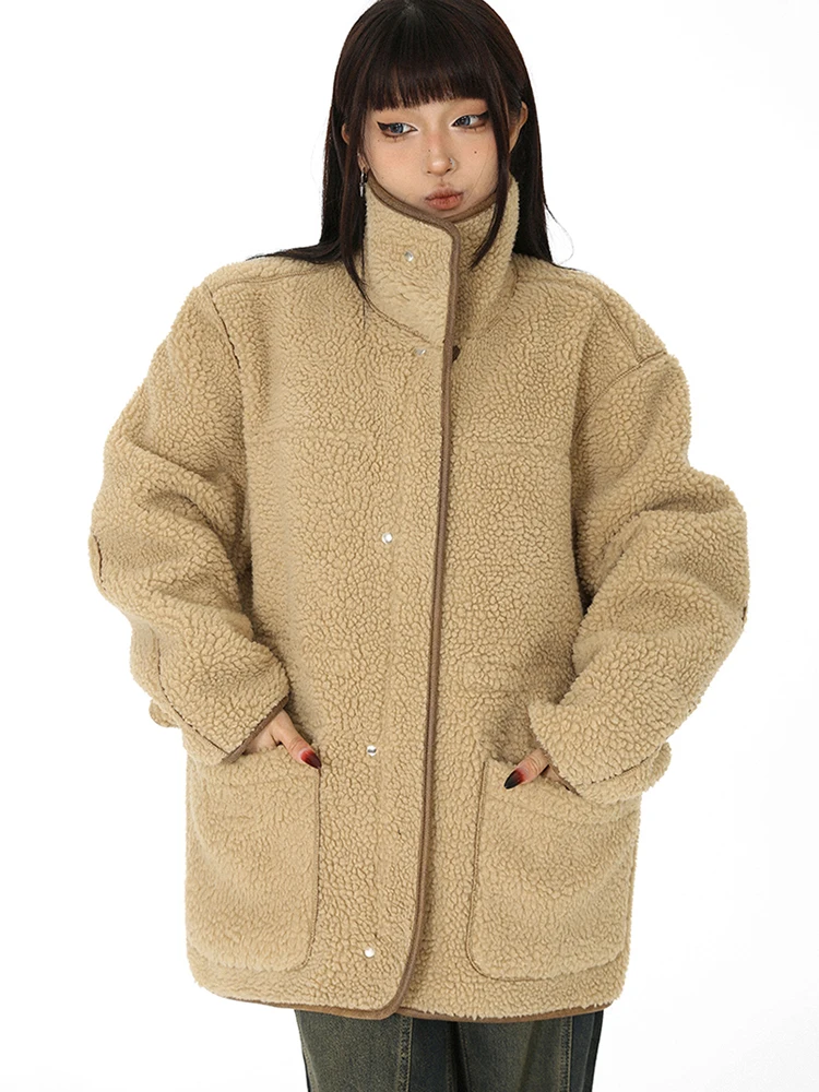 Двухсторонняя флисовая женская куртка REDDACHiC из овечьей шерсти теплая зимняя