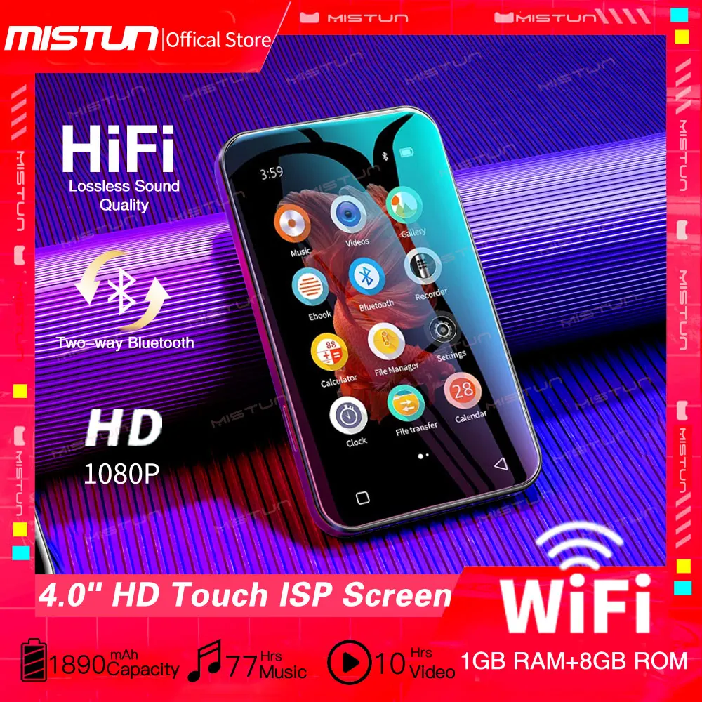 Новый 4 0 дюймовый сенсорный экран ISP WiFi Mp3 Mp4 плеер Bluetooth Портативный HiFi Цифровой