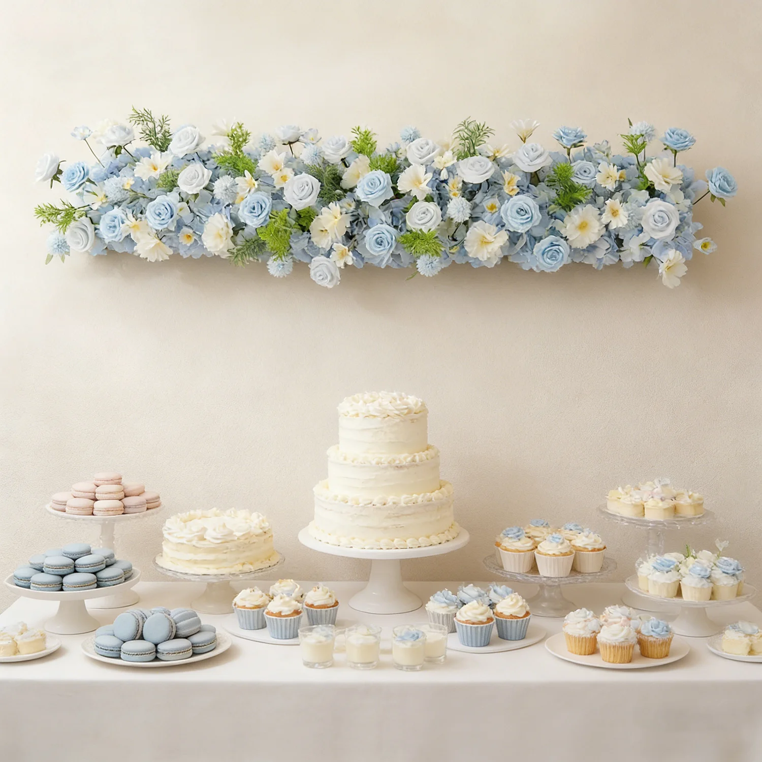 Фото Искусственные цветы Uflower Luxury Blue Rose: композиция для свадебного стола, декор для стены, арки, вечеринок и мероприятий №4