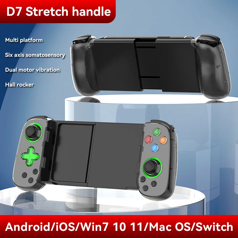 

D7 Telescopic Mobile Phone Gamepad Bluetooth 5.0 Type-C Wireless Game Controller Joystick for PUBG Android iOS for PS4 Switch PC