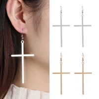exaggerated hip hop punk rock jewelry long earrings dangle drop big cross ear stud