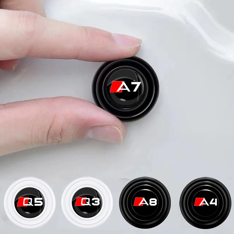 

2/4Pcs New Car Anti-collision Silicone Pad Soundproof Buffer Gasket Sticker For Audi Sline RS S A1 A3 A4 A5 A6 A7 A8 Q3 Q5 Q7 TT