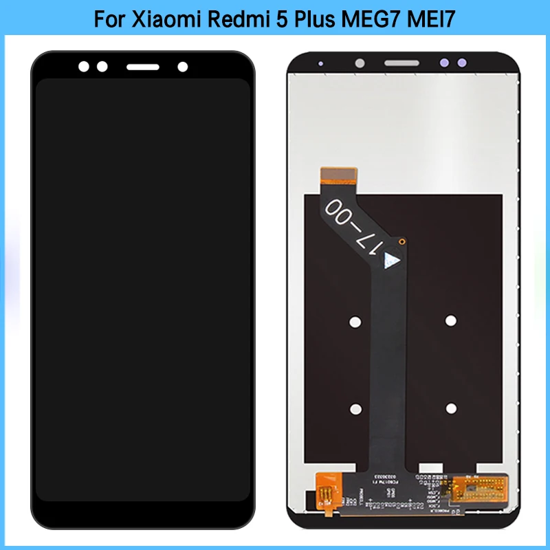 ЖК-дисплей 5,99 'для Xiaomi Redmi 5 Plus, сенсорный экран с дигитайзером в сборе для Redmi 5 Plus, MEG7, MEI7, сменный сенсорный ЖК-дисплей