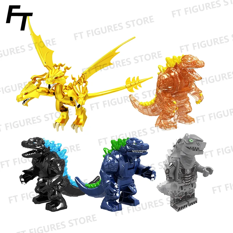 

King Ghidorah Mini Bricks Action Figures Kaiju Monster Anime Movies Assembly Building Blocks Toys for Children