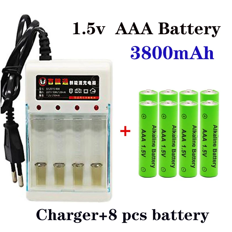 

100% New 3800mAh AAA Alkaline Battery AAA rechargeable battery for Remote Control Toy Batery Smoke alarm with charger