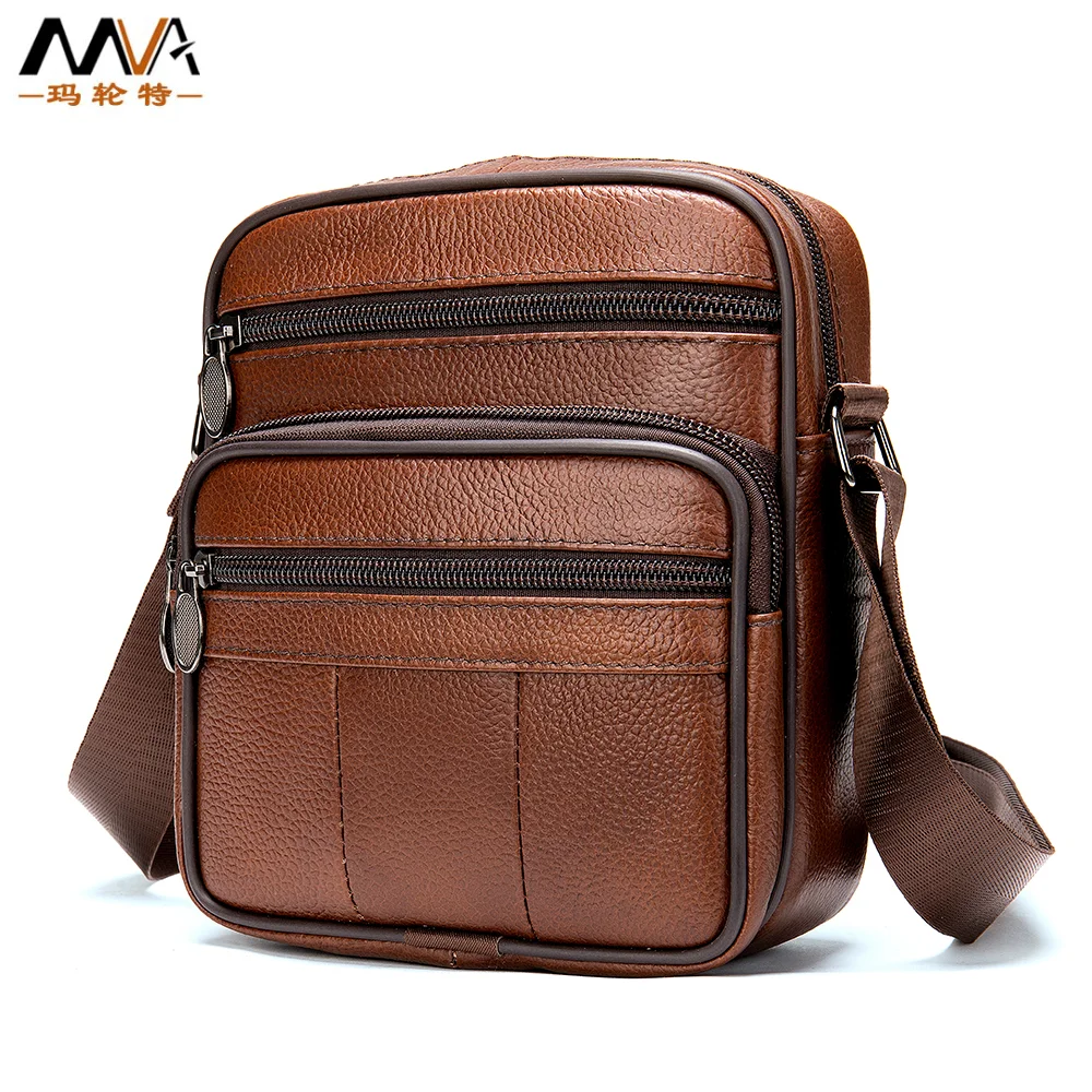 Business Leisure multi-functional first layer cowhide Men's bag  Vertical square large capacity luxury shoulder crossbody bag
