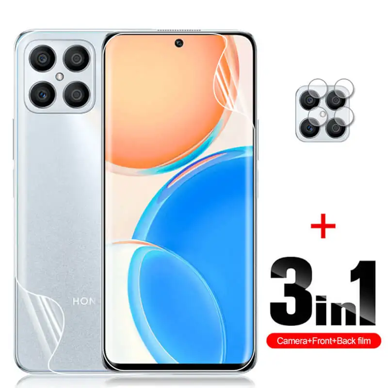 

Стекло для передней и задней камеры Huawei Honor X8, защита экрана, мягкая Гидрогелевая пленка для Xonor X8 8i 50 lite HonorX8, защитное стекло