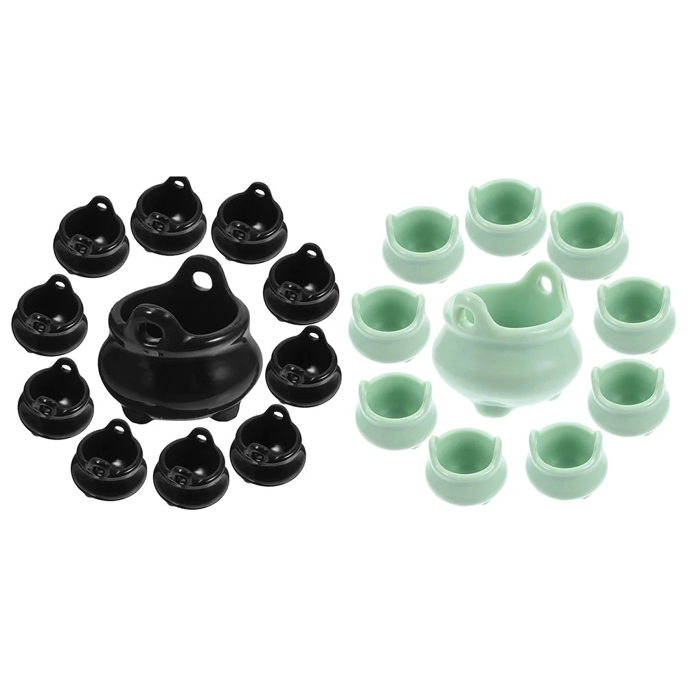 

20 Pcs Decor Mini Witches Miniature Cauldron Decorations Plastic Cauldrons Toy Kettles