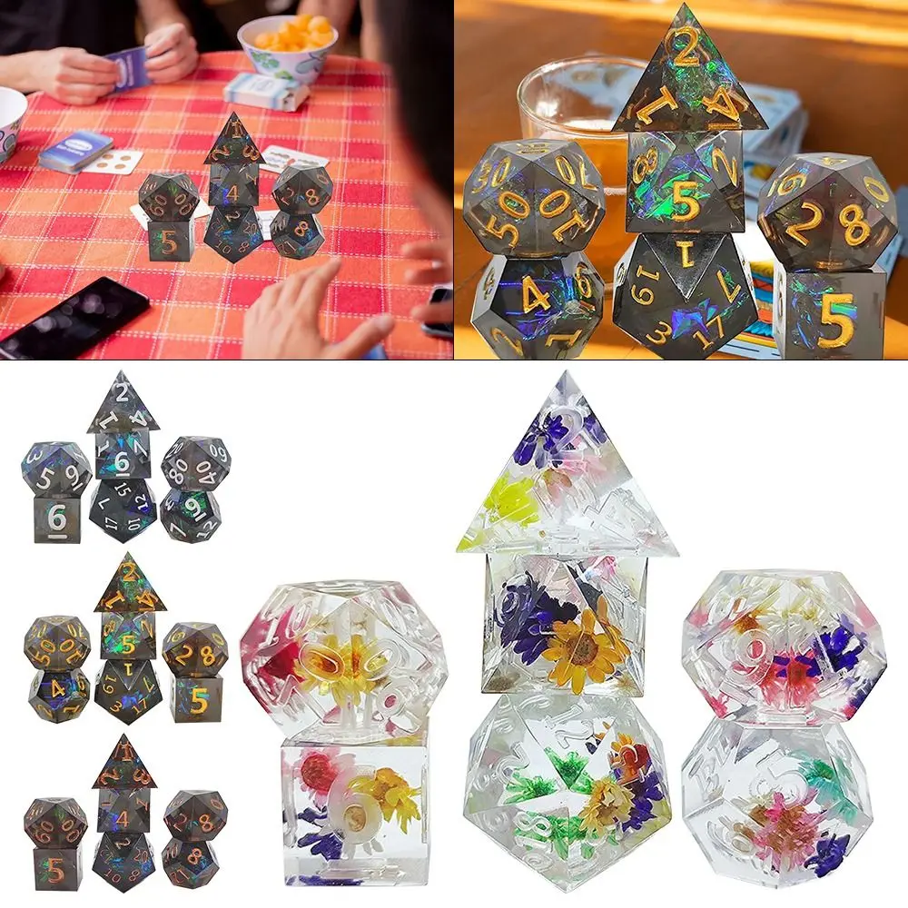 

7 шт./набор, полимерные кубики для развлекательных игр