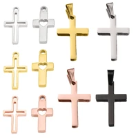 5pcslot stainless steel charms jewelry making jesus cross pendant for necklace earrings diy gift handmade accessories wholesale