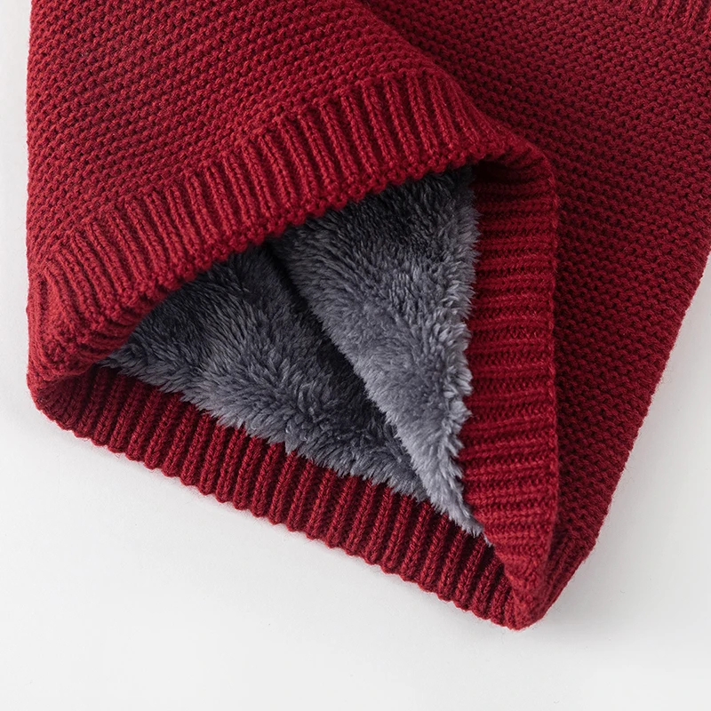 Зимний Вязаный Толстый Шарф С Кольцом Съемный Воротник Из Искусственного Меха