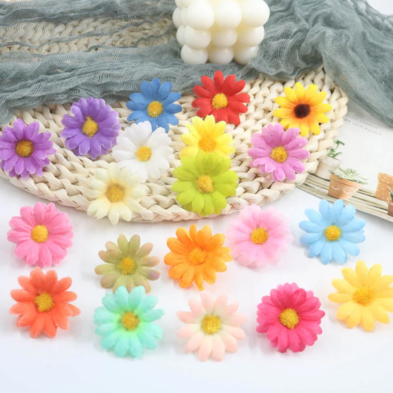 

20Pcs Simulation Daisy Sunflower Artificial Flowers Head For Wedding Party Rustic Home Decor Man-made Fake Flowers Accessories
