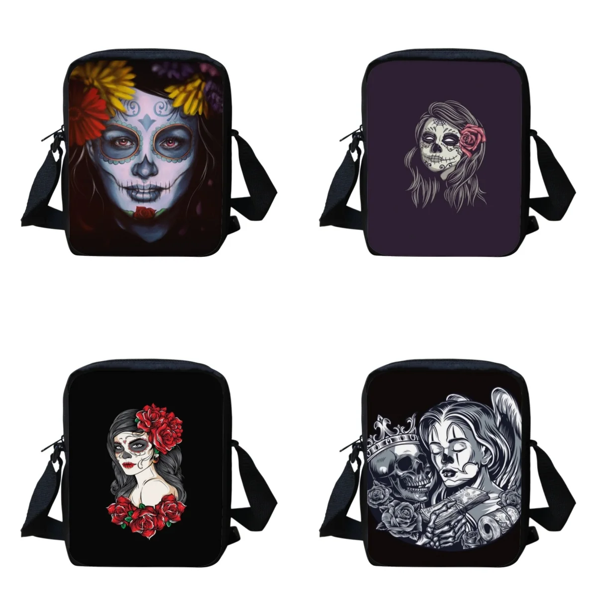 Women Shoulder Bags for Travelling Fashion Sugar Skull Woman-Elegant-Evil Mini Messeger Bag Small Handbag Ladies Crossbody Sac